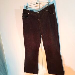 Land's End Dark Brown Corduroy Pants Womens Size 12
